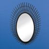 Riki Large Black Bamboo Mirror - Stylish and Functional Home Decor Accent