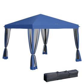 Outsunny 10' x 10' Pop Up Canopy Tent with Netting, Instant Gazebo, Screen House Room with Carry Bag, Height Adjustable, for Outdoor, Garden, Patio