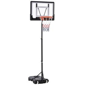 Soozier Adjustable Basketball Hoop Stand 5.1ft-6.9ft with Wheels & 33Inch Backboard for Kids Teen Indoor Outdoor