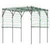 Outsunny Garden Arch Trellis, 7.3 FT Tall Metal Plant Trellis Support with Climbing Net, Cucumber Trellis for Vegetables, Black