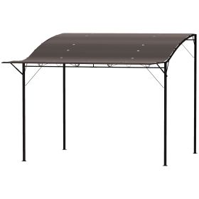 Outsunny 10' x 8' Outdoor Pergola and Patio Gazebo for Garden, Camper, Deck, Doors and Windows, Brown