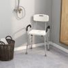 HOMCOM Adjustable Medical Shower Chair, Bath Mate, with Armrests, White