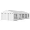 Outsunny 16.5' x 33' Large Party Tent, Heavy Duty Outdoor Canopy Tent with Removable Sidewalls, 10 Windows, White