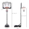 Soozier Adjustable Basketball Hoop Stand 5.1ft-6.9ft with Wheels & 33Inch Backboard for Kids Teen Indoor Outdoor