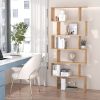 HOMCOM 75.5" H 6-Tier Oak Wooden Bookcase, Storage Display Shelf, Room Divider Freestanding