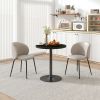 HOMCOM Round Dining Table for 2-4 People, Small Kitchen Table with Wood Grain Top, Black