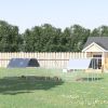 PawHut Large Chicken Coop Metal Chicken Run with Waterproof and Anti-UV Cover, Flat Shaped Walk-in Fence Cage Hen House for Outdoor and Yard Farm Use