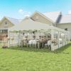 Outsunny 16.5' x 33' Large Party Tent, Heavy Duty Outdoor Canopy Tent with Removable Sidewalls, 10 Windows, White