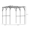 Outsunny Garden Arch Trellis, 7.3 FT Tall Metal Plant Trellis Support with Climbing Net, Cucumber Trellis for Vegetables, Black