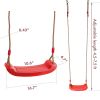 Swing seat Red for Kids and Adults with Length Control Hinge 220lb Load Ninja Slackline Ready Triangle carabiners Included Playground Swing Set Access