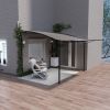 Outsunny 10' x 8' Outdoor Pergola and Patio Gazebo for Garden, Camper, Deck, Doors and Windows, Brown