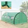 Outsunny Spacious Green Tunnel Greenhouse: Walk-in Design with Doors and Windows for Optimal Plant Growth, 19.7ft