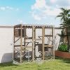 PawHut Outdoor Cat Enclosure with Window Access, 5 Platforms and 2 Resting Boxes, Waterproof Roof for Multiple Cats, Brown