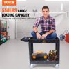 VEVOR Utility Service Cart, 2 Shelf 550LBS Heavy Duty Plastic Rolling Utility Cart with 360° Swivel Wheels, Medium Lipped Shelf
