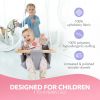 Canvas Baby Swing Wooden Hanging Swing Seat Chair with Safety Belt Durable Baby Swing Chair Outdoor and Indoor Swing for Kids Mounting Hardware Includ