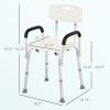 HOMCOM Adjustable Medical Shower Chair, Bath Mate, with Armrests, White