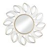 Golden Petals Wall Mirror - Elegant Home Decor Accent with Intricate Floral Design