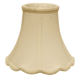 Slant Scallop Bell Softback Lampshade With Washer Fitter, Egg (Color: White)